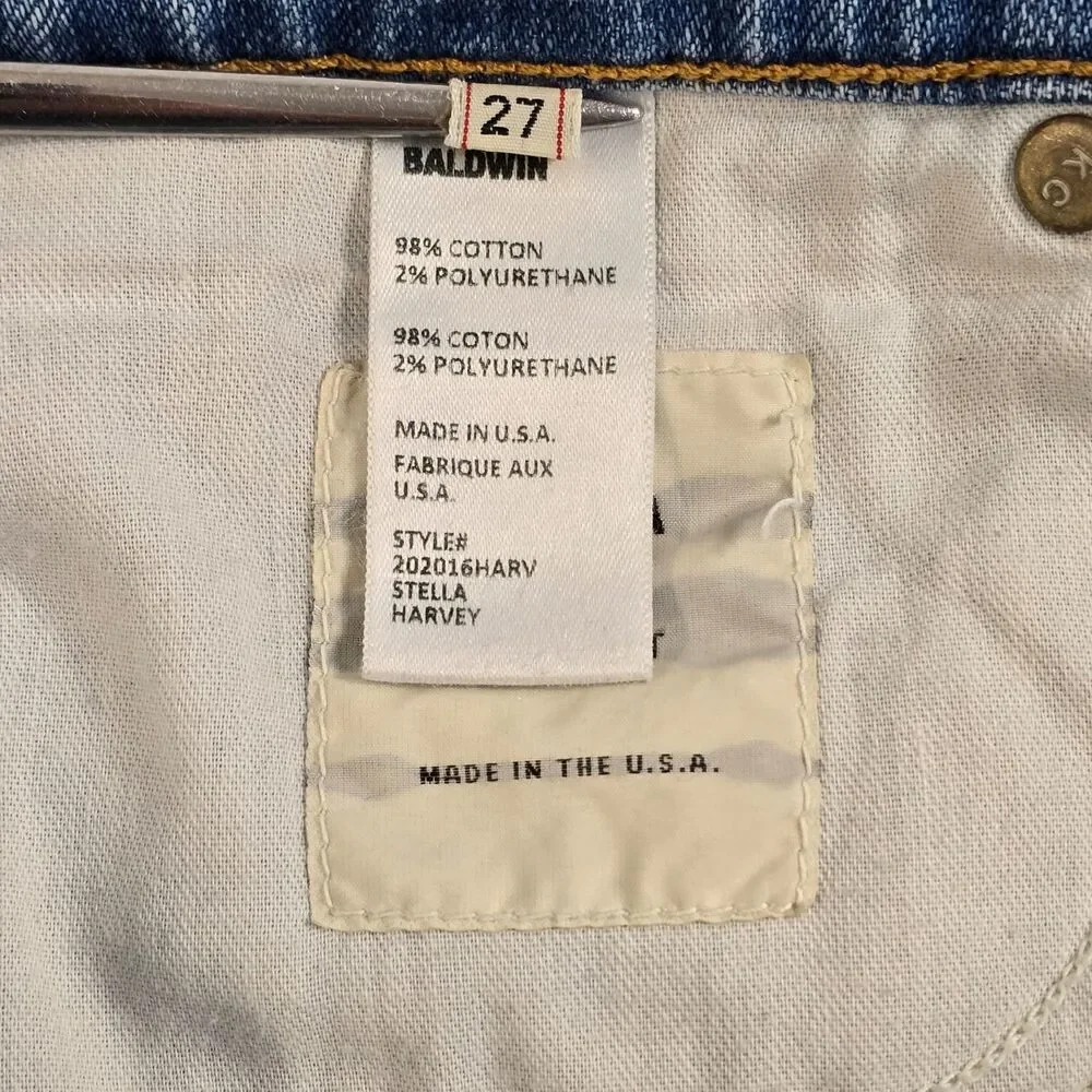 BALDWIN denim Sz Size 27x29 Stella Harvey Mid-rise Straight